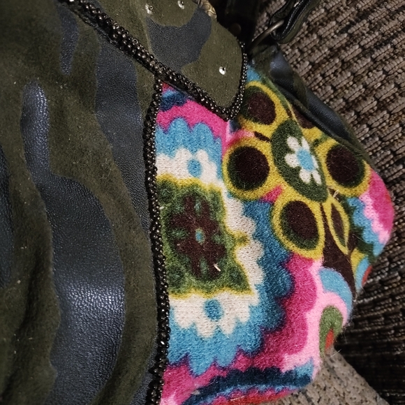 Vintage Mary Frances Beaded Bag Purse Heart Stones Peace Boho Clean Gorgeous - Picture 12 of 14